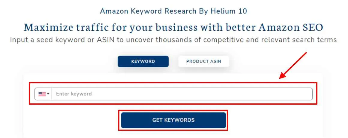 Helium 10 Amazon Keyword Research Tool