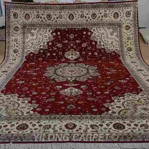 Antique Hand-Knotted Wool Carpet 