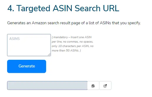 Targeted ASIN Search URL helium 10 Gems