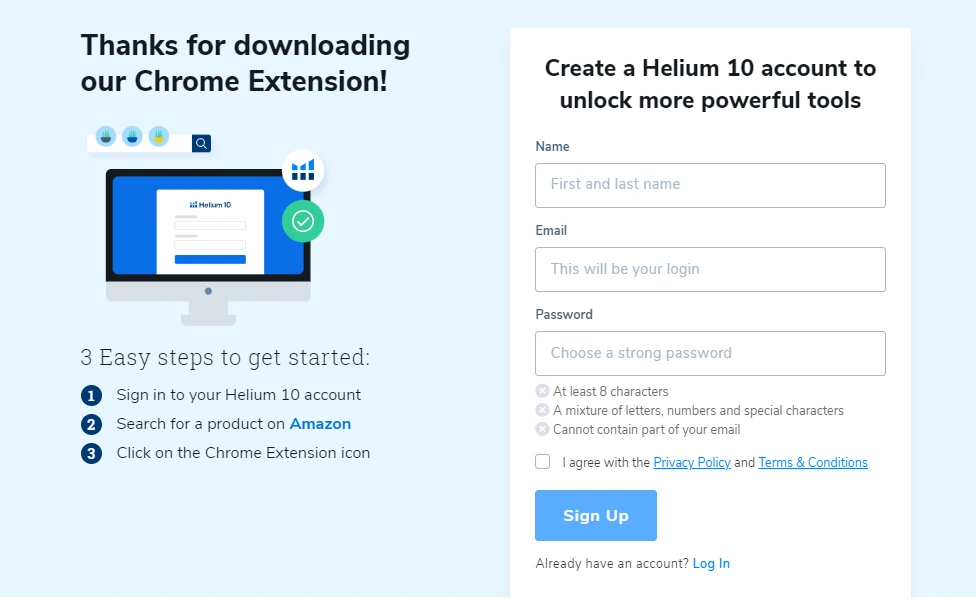 Helium 10 Chrome extension Installation process