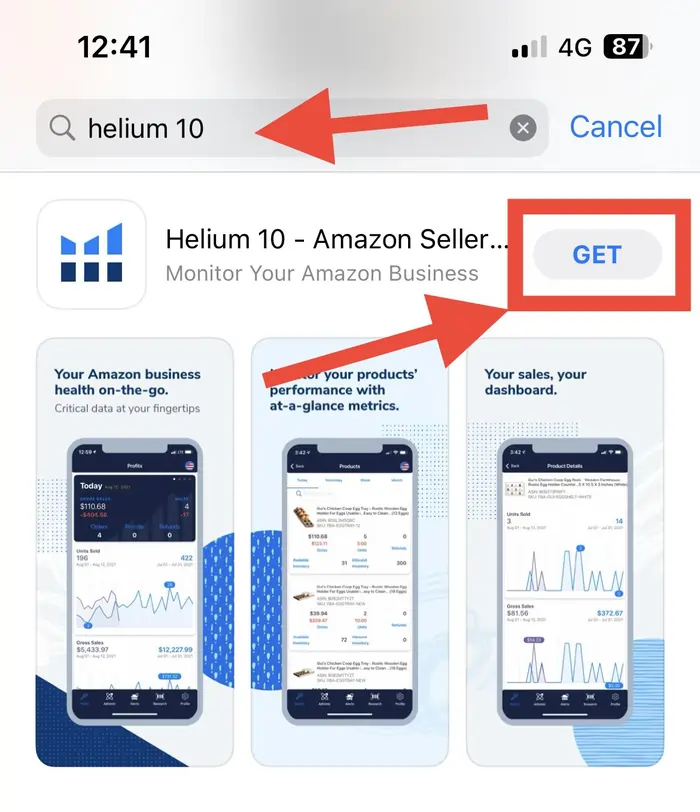 Helium 10 Mobile App for iOS