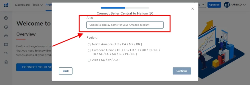 Connect Amazon seller central to helium 10 for amazon