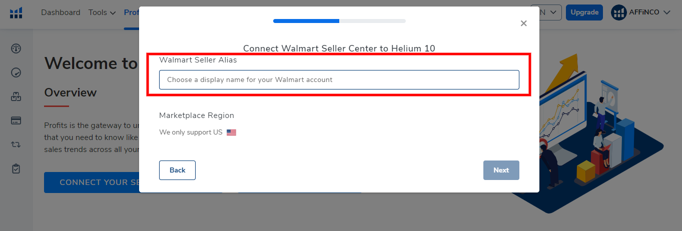 Connect Walmart Seller Center to Helium 10