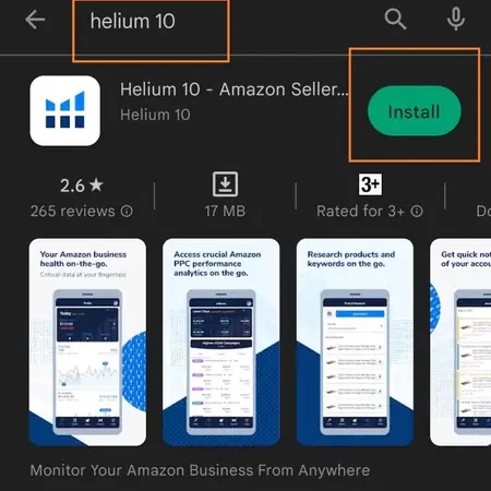 Helium 10 Amazon Seller Play store