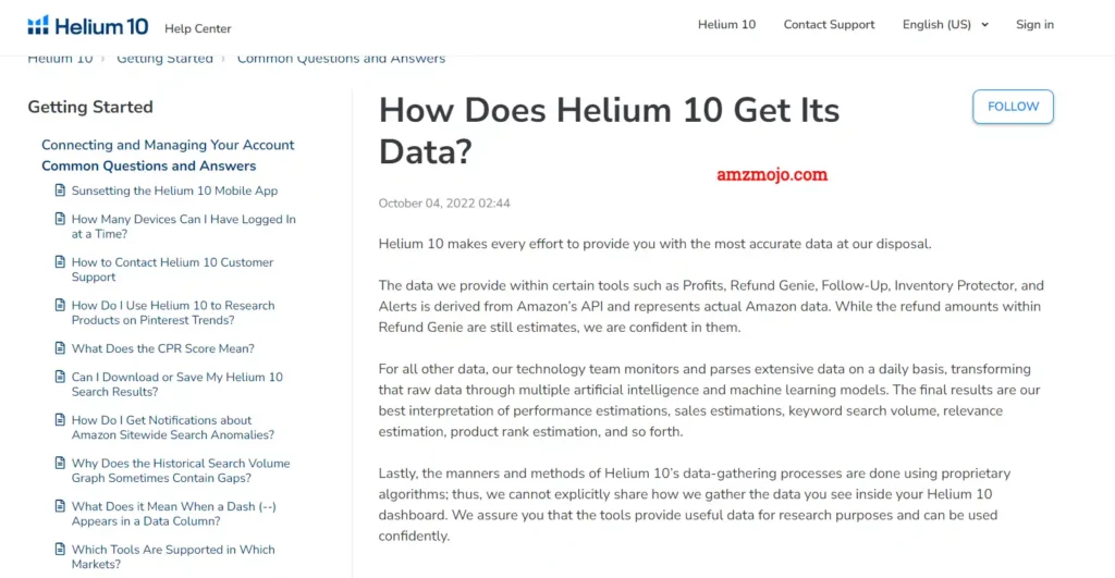 Helium 10 data source