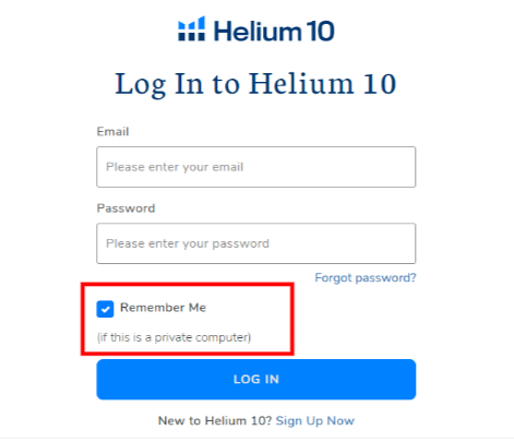 Login Credentials in Helium 10