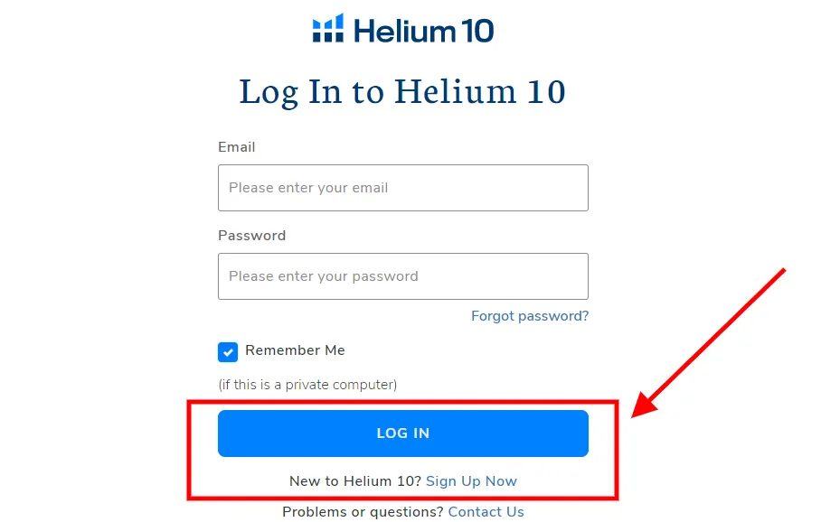log in to helium 10