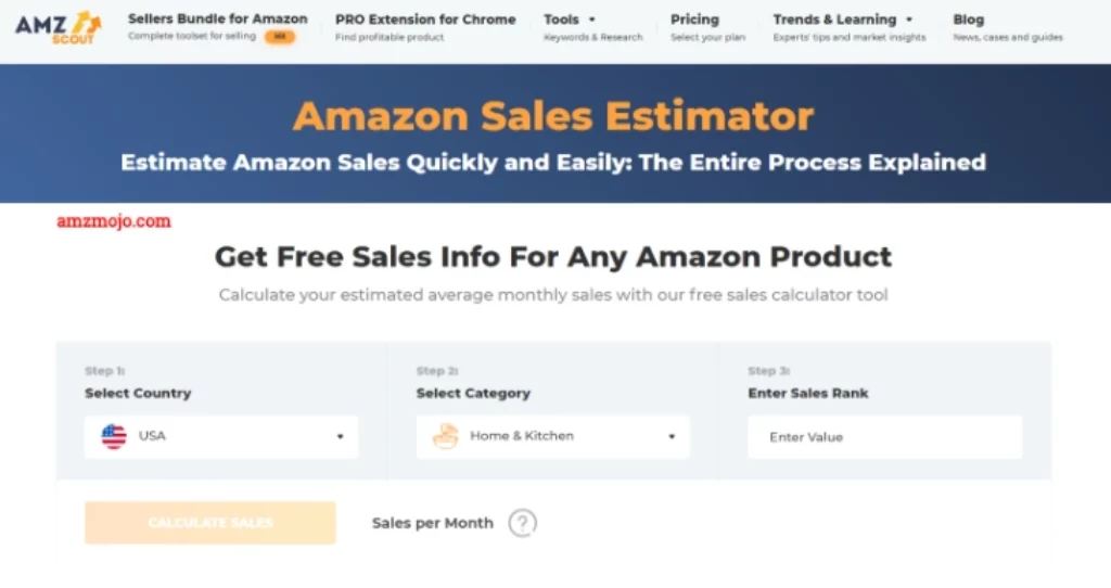 AMZScout Sales Estimation Tool