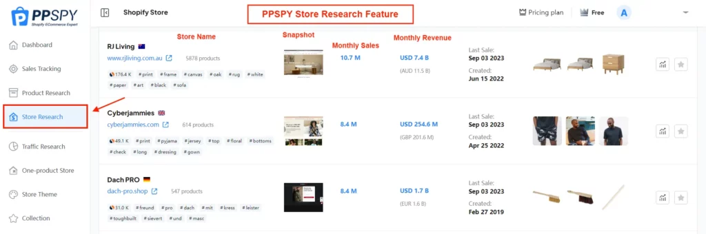 PPSPY Store Research Feature